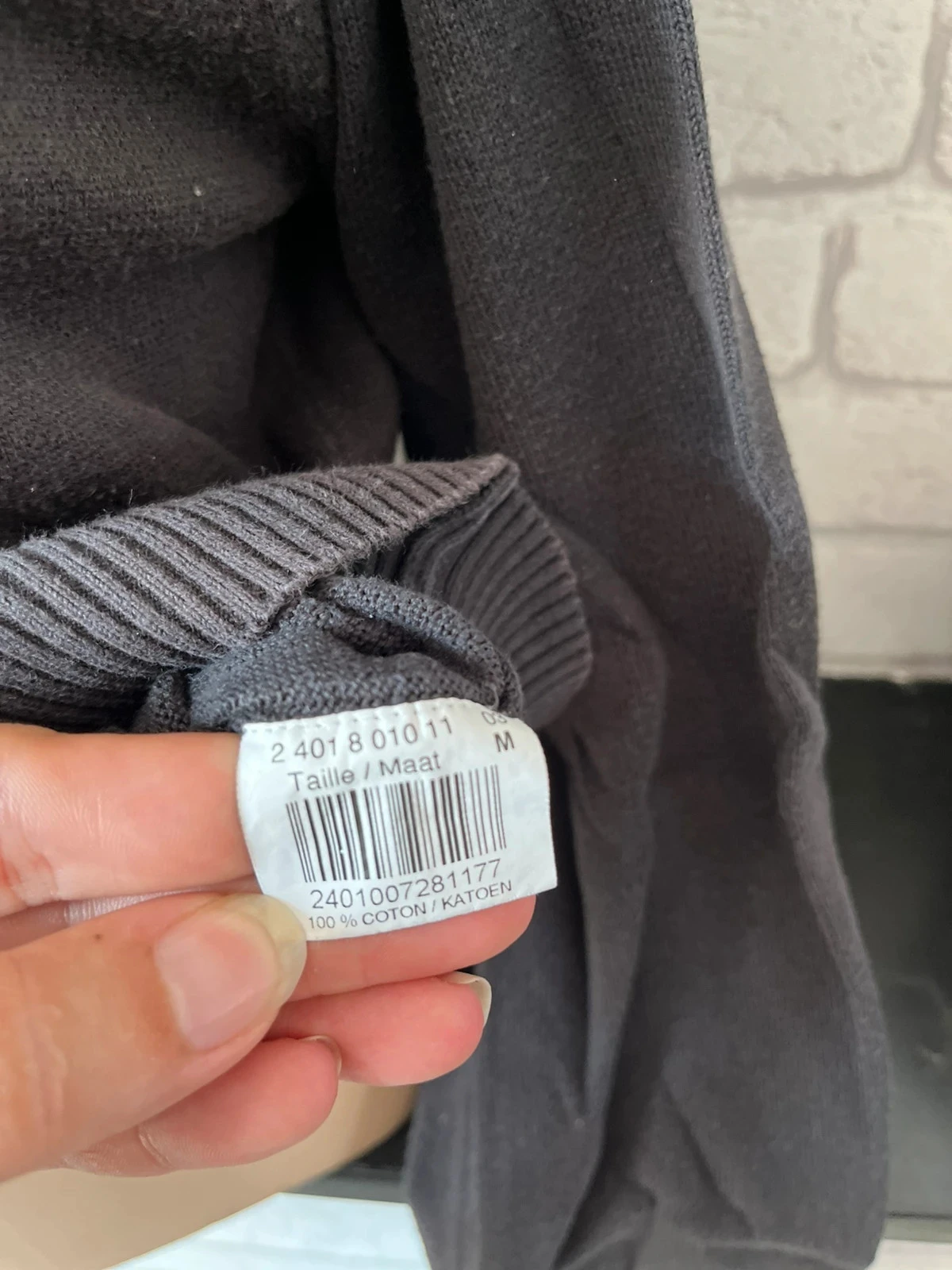 Pull polo manches longues gris – Taille 38 – photo 4
